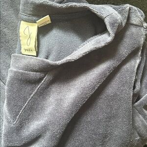 Vintage Joie Navy Puff Sleeve Velveteen